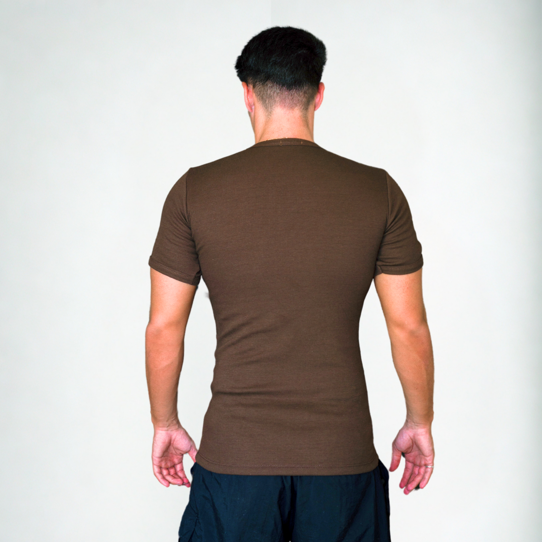 Camiseta Canelada Slim Marrom