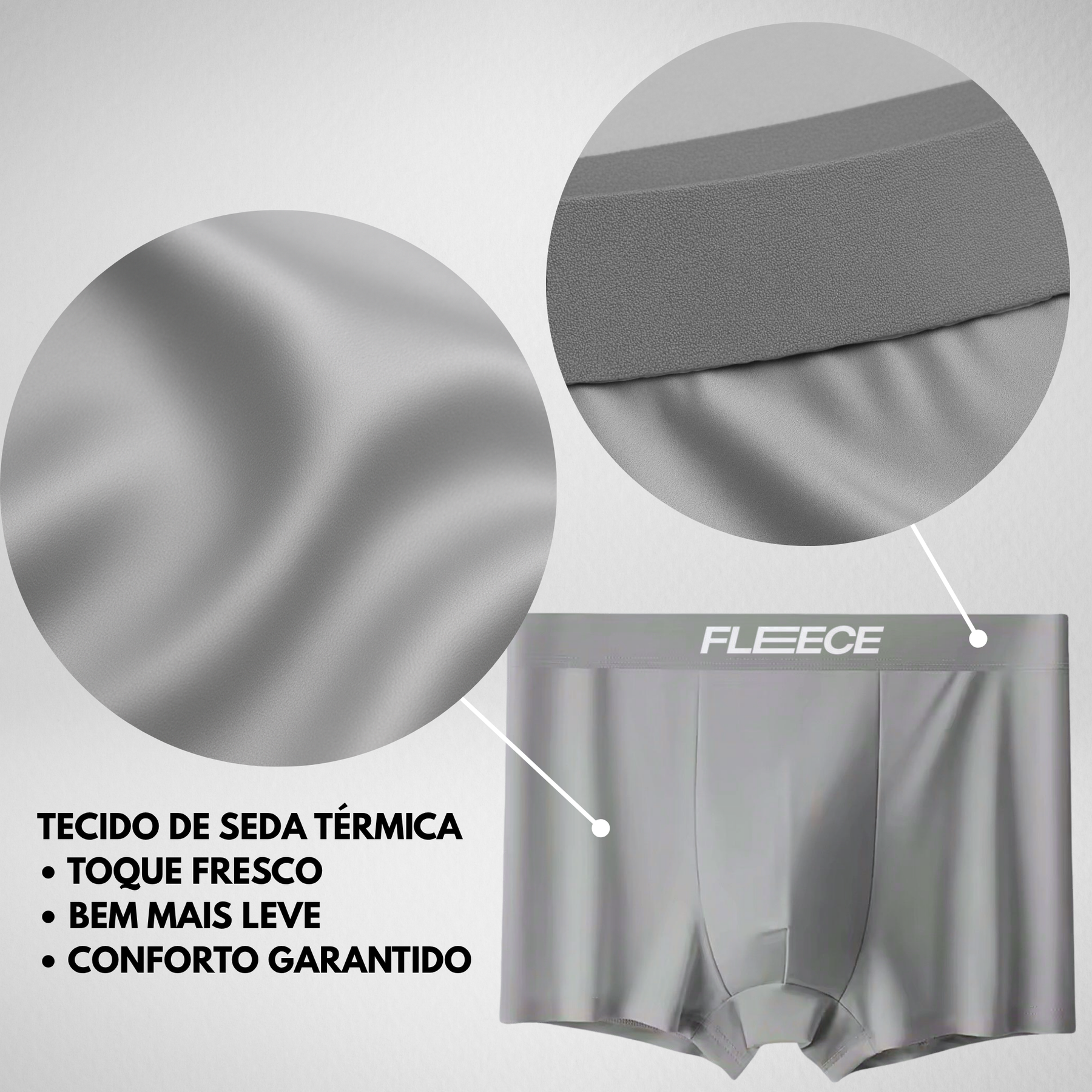 Kit 5 Cuecas FRESH FLEECE - Seda Térmica Ice