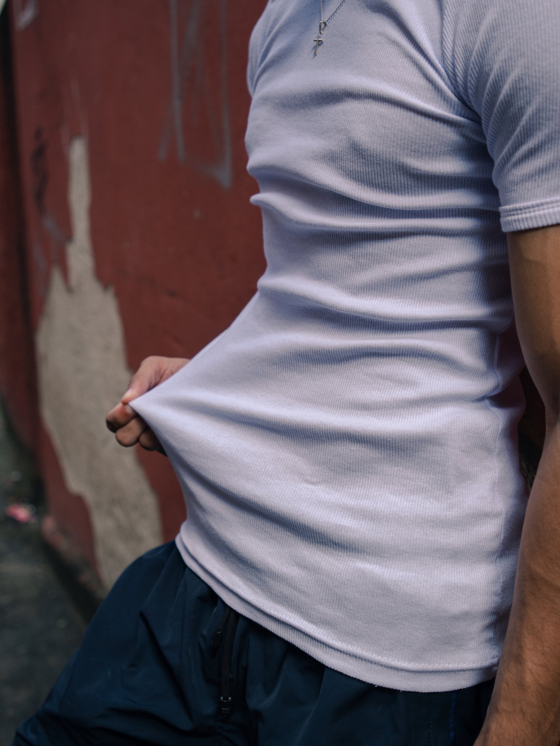 Camiseta Canelada Slim Branca