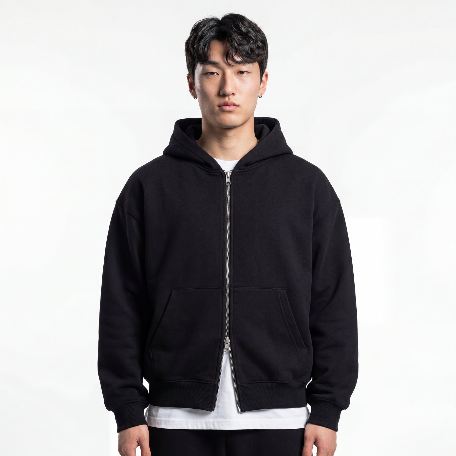 Casaco Moletom Double Zip Preto