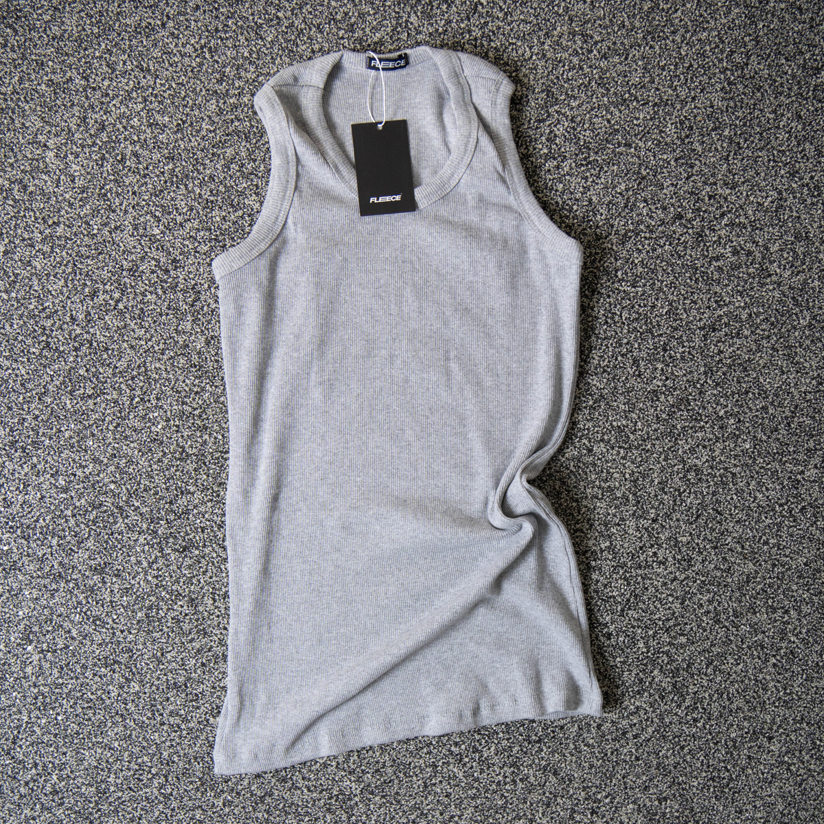 Regata canelada slim cinza masculina FLEECE vista de frente - foto 4