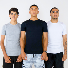 3x Camisetas Caneladas - Basic Pack