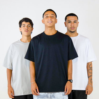 Pack com 3 camisetas oversized masculinas FLEECE