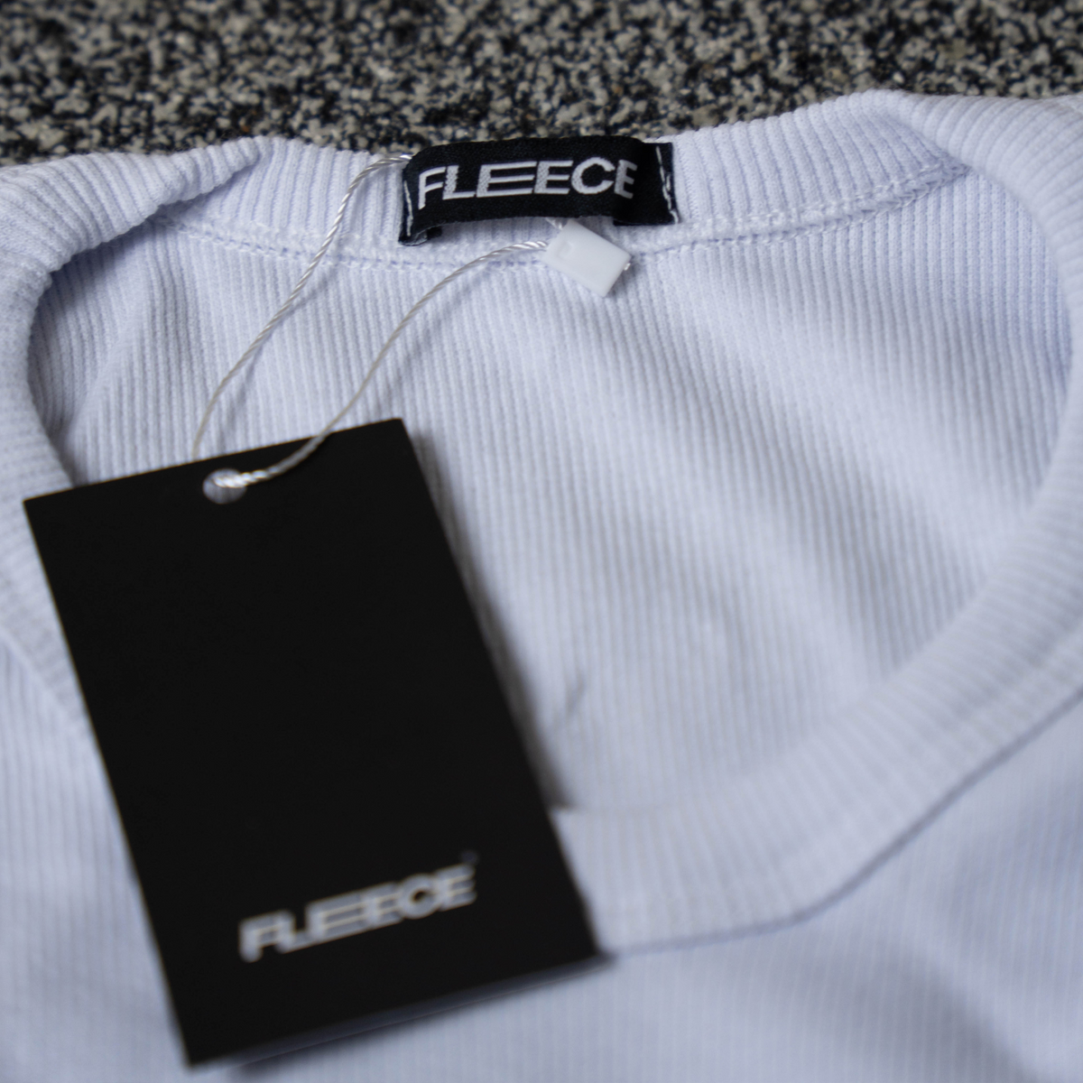 Regata canelada slim branca masculina FLEECE vista de frente - foto 6