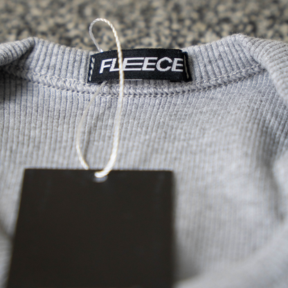 Camiseta canelada slim cinza masculina FLEECE vista de frente - foto 13