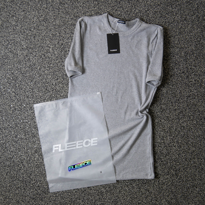 Camiseta canelada slim cinza masculina FLEECE vista de frente - foto 8