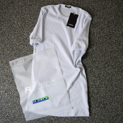 Camiseta canelada slim branca masculina FLEECE vista de frente - foto 8