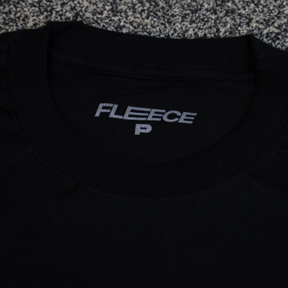 Camiseta oversized preta masculina FLEECE vista de frente - foto 7