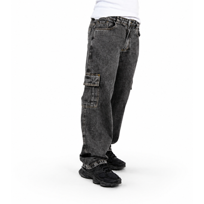 Calça jeans baggy masculina streetwear FLEECE