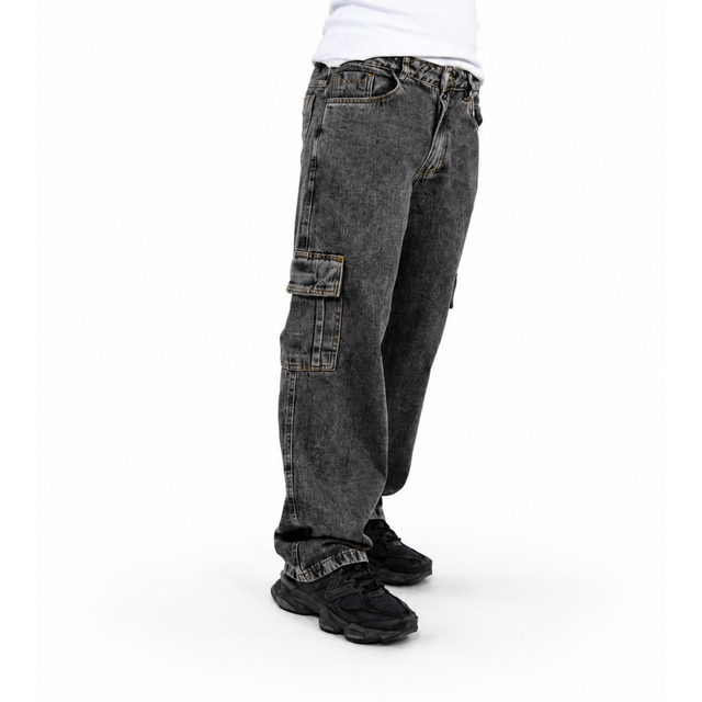 Calça jeans baggy masculina streetwear FLEECE