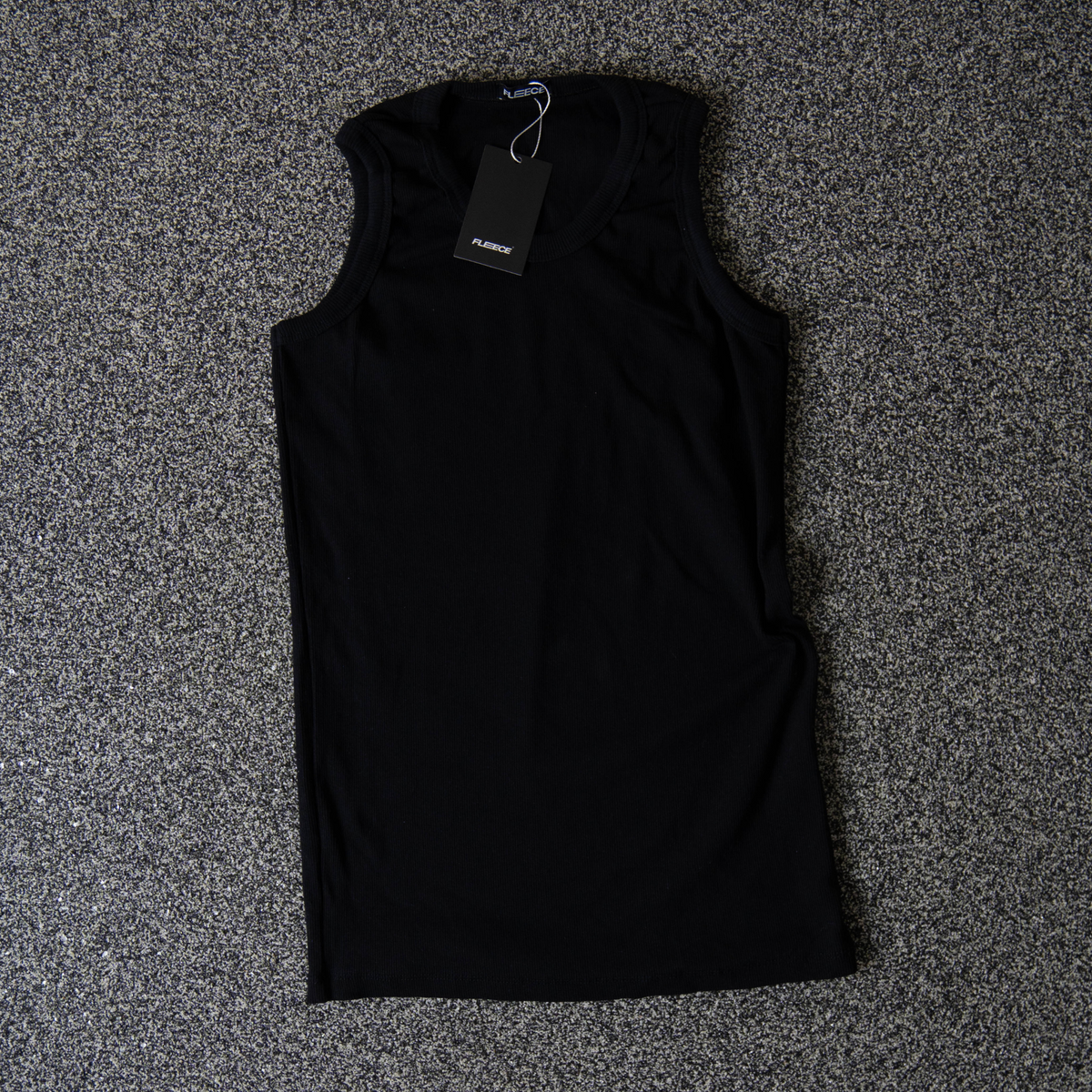 Regata canelada slim preta masculina FLEECE vista de frente - foto 5
