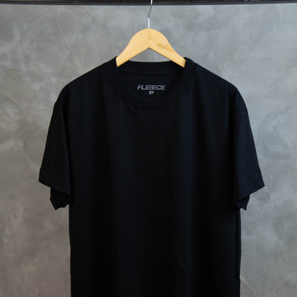 Camiseta oversized preta masculina FLEECE vista de frente - foto 5