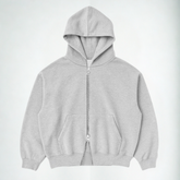 Casaco Moletom Double Zip Cinza