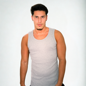 Regata Canelada Slim Cinza