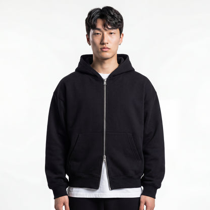 Casaco de moletom double zip masculino FLEECE com capuz