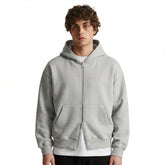 Casaco Moletom Double Zip Cinza